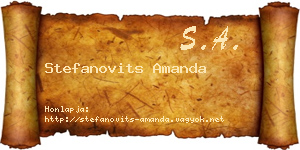 Stefanovits Amanda névjegykártya